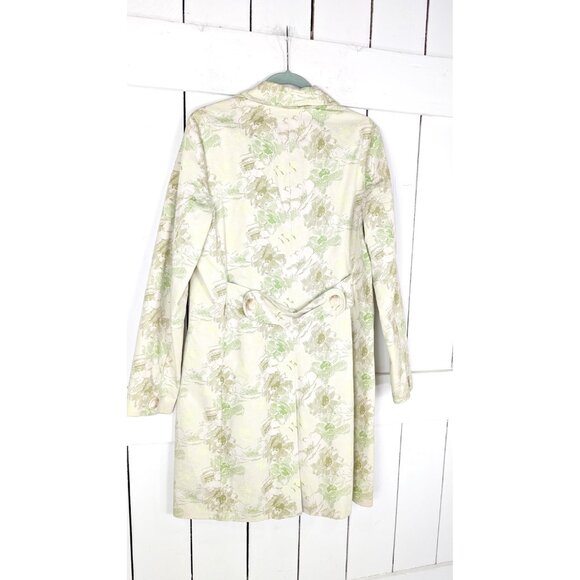 Vintage 90s green floral long cotton fitted jacket - Picture 5 of 5